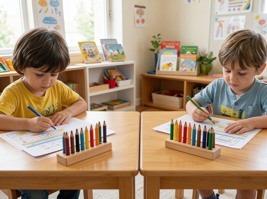 Psicólogo infantil realizando una primera evaluación a un niño en Ferrol